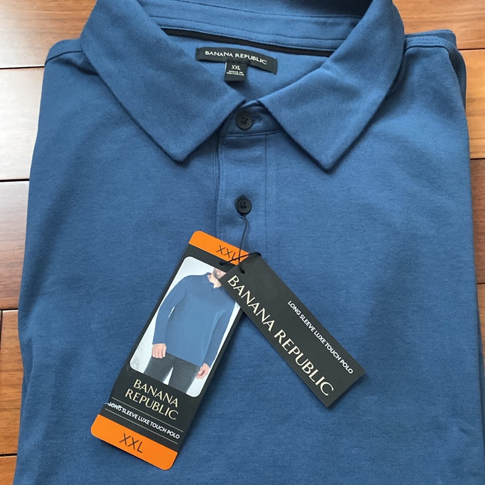 Banana Republic Men’s Long Sleeve Luxe Touch Polo - Picture 2 of 3